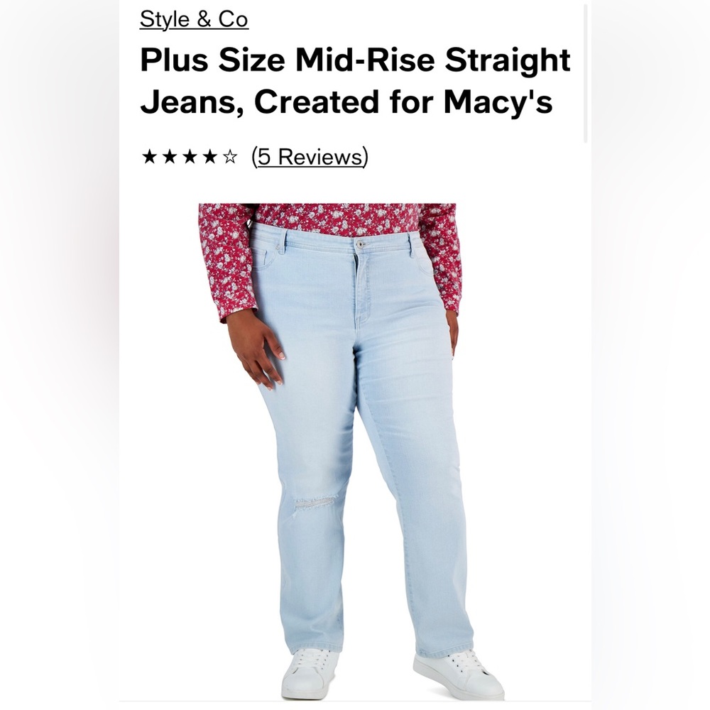 Style and Co Plus Size Straight Leg Jeans